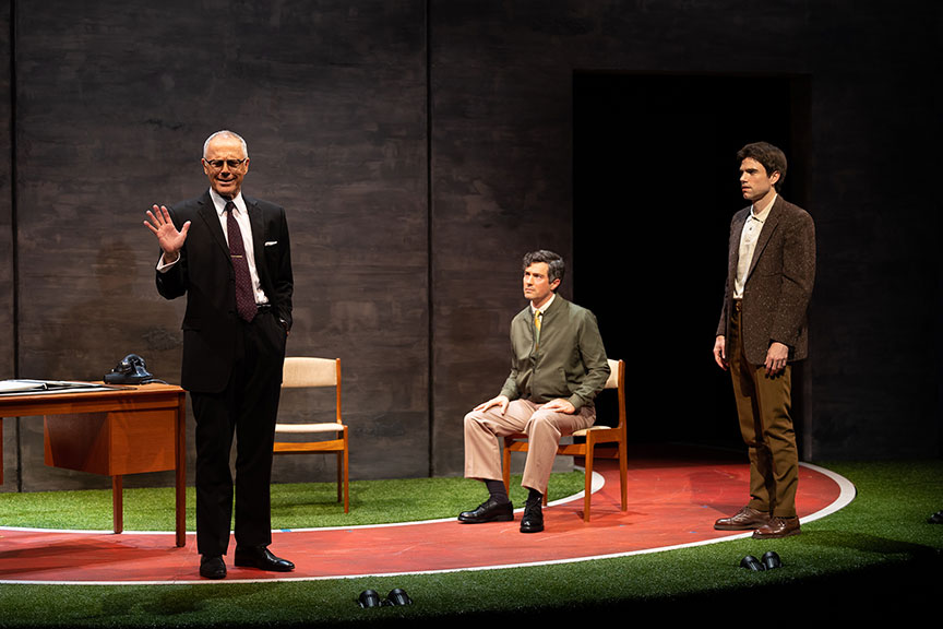 (from left) Mark Pinter as Avery, Christian Coulson as Neville, and Patrick Marron Ball as Pete in The Old Globe’s production of The XIXth. Photo by Rich Soublet II.