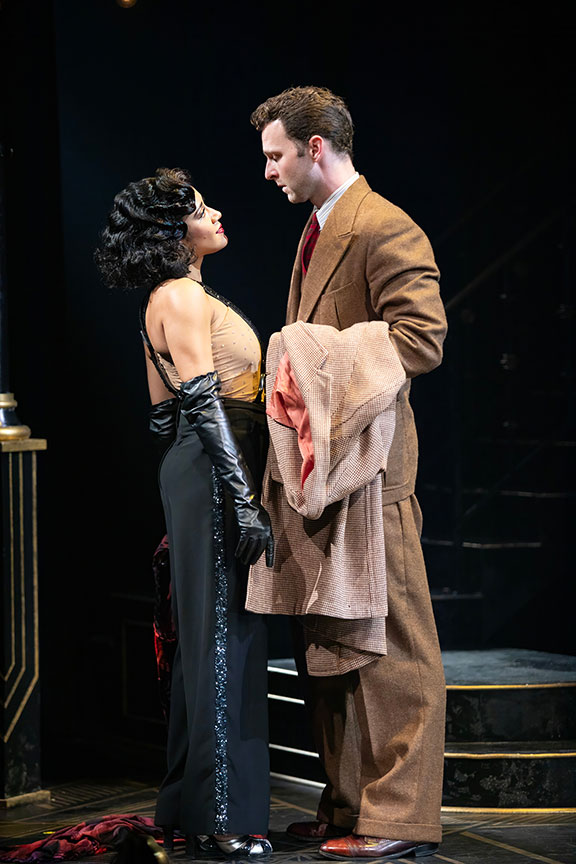 Joanna A. Jones as Sally Bowles and Alan Chandler as Clifford Bradshaw in The Old Globe’s Cabaret. Photo by Jim Cox.