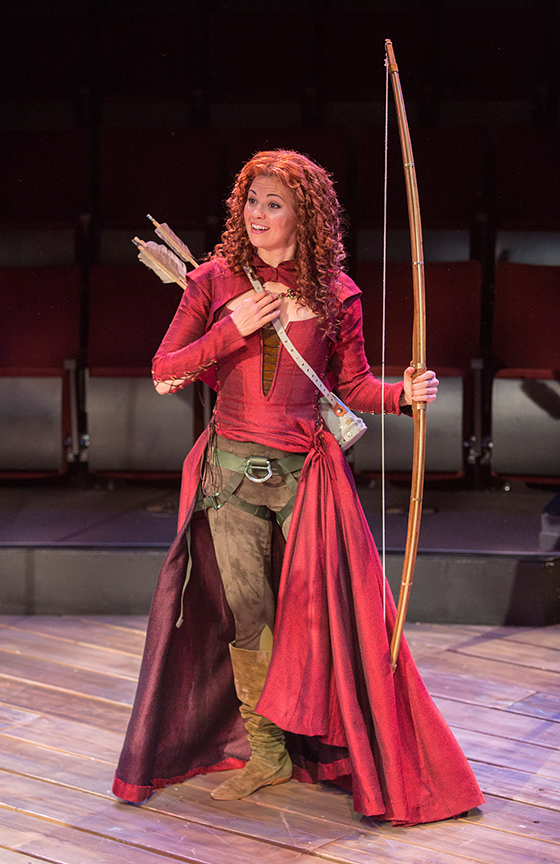 Meredith Garretson appears as Maid Marian in the Globe-commissioned world premiere of Ken Ludwig's Robin Hood!, running July 22 - August 27, 2017 at The Old Globe. Photo by Jim Cox.