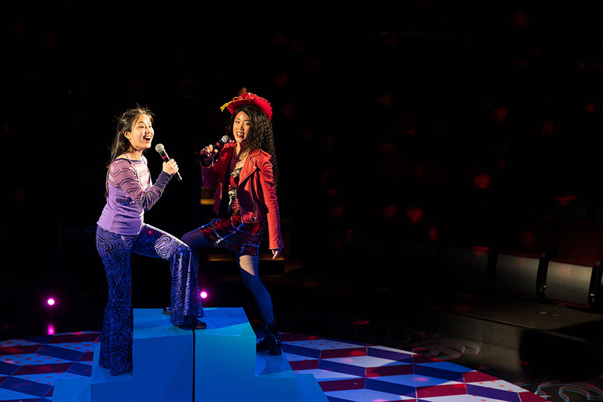 (from left) Anna Mikami as Ami and Eunice Bae as Exotic Deadly in Exotic Deadly: Or the MSG Play. Photo by Rich Soublet II.