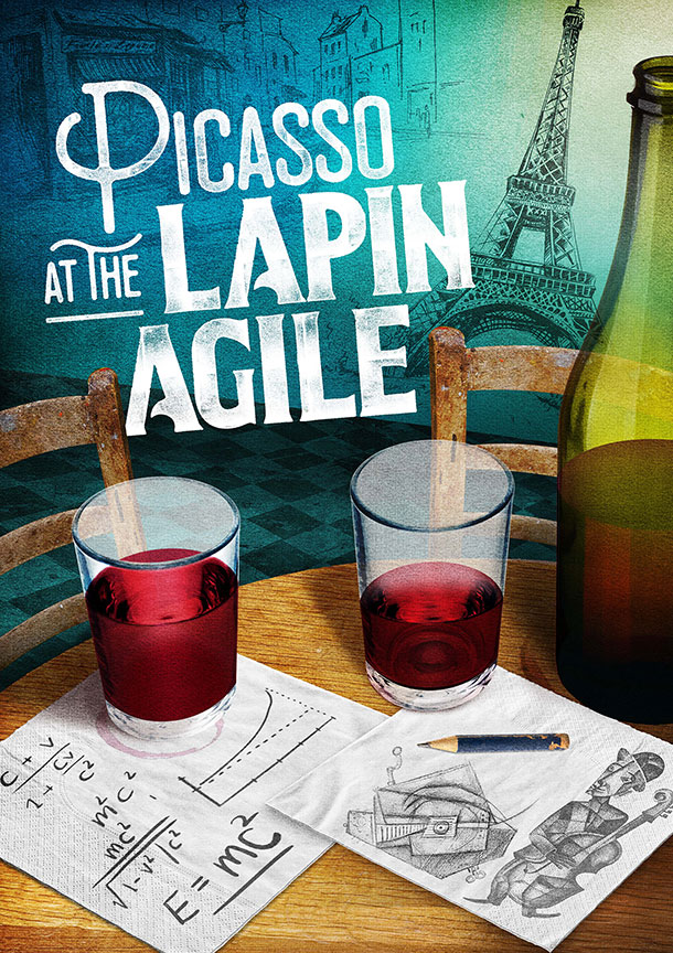 Picasso at the Lapin Agile written by Steve Martin and directed by Barry Edelstein, runs Feb. 4 – March 12, 2017 at The Old Globe. Artwork courtesy of The Old Globe.