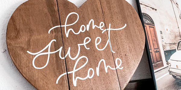 Home Sweet Home Heart Wood Sign