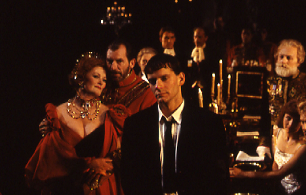 Campbell Scott with the cast of The Old Globe's 1990 production of Hamlet, directed by Jack O'Brien.