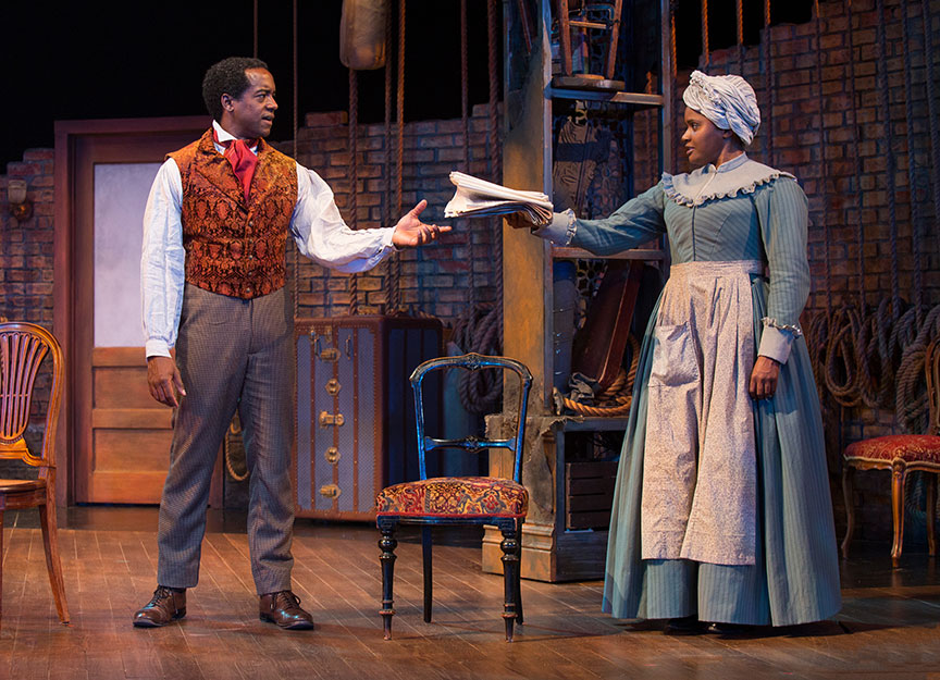 Albert Jones as Ira Aldridge and Monique Gaffney as Connie in Lolita Chakrabarti’s Red Velvet, directed by Stafford Arima, running March 25 – April 30, 2017 at The Old Globe. Photo by Jim Cox.