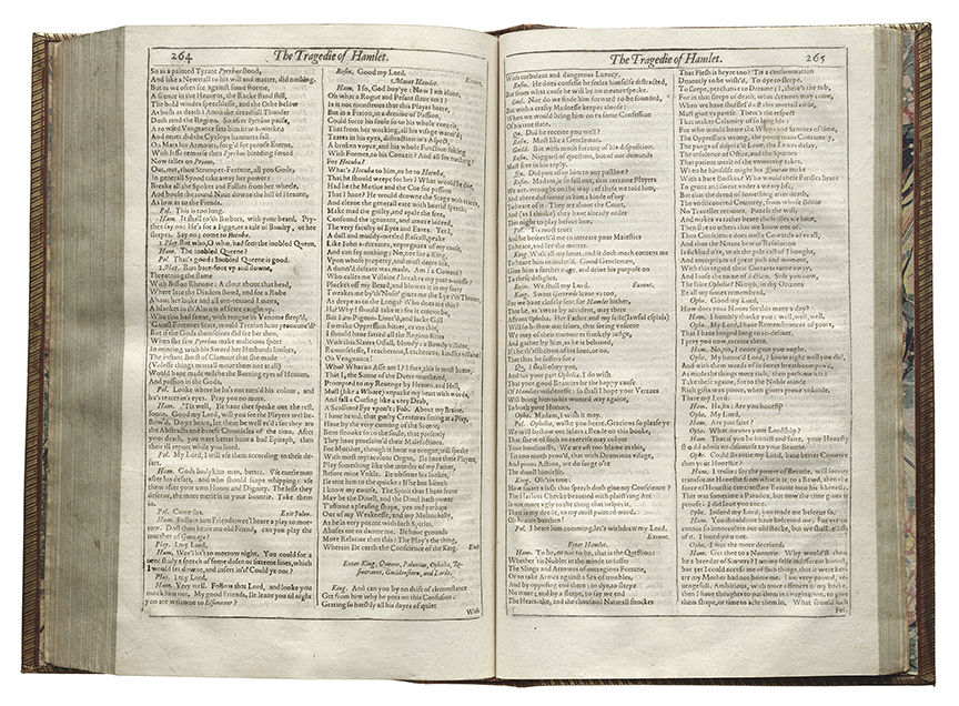 “To be or not to be” (Hamlet, Act III, scene 1) from the First Folio.