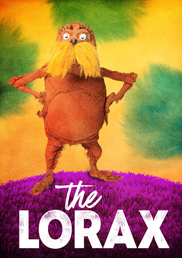 Dr. Seuss's The Lorax, running July 2 – August 12, 2018 at The Old Globe. Artwork courtesy of The Old Globe.