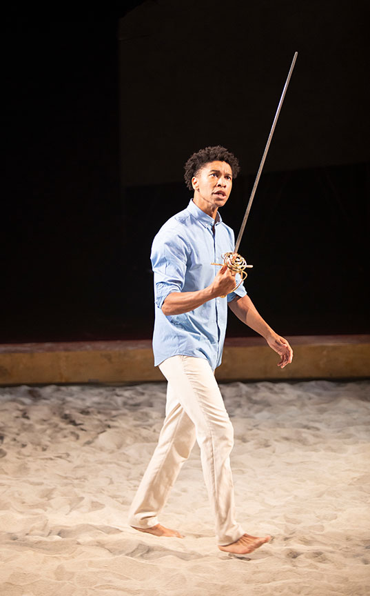 Aaron Clifton Moten as Romeo in Romeo and Juliet, by William Shakespeare and directed by Barry Edelstein, runs August 11 – September 15, 2019 at The Old Globe. Photo by Jim Cox.