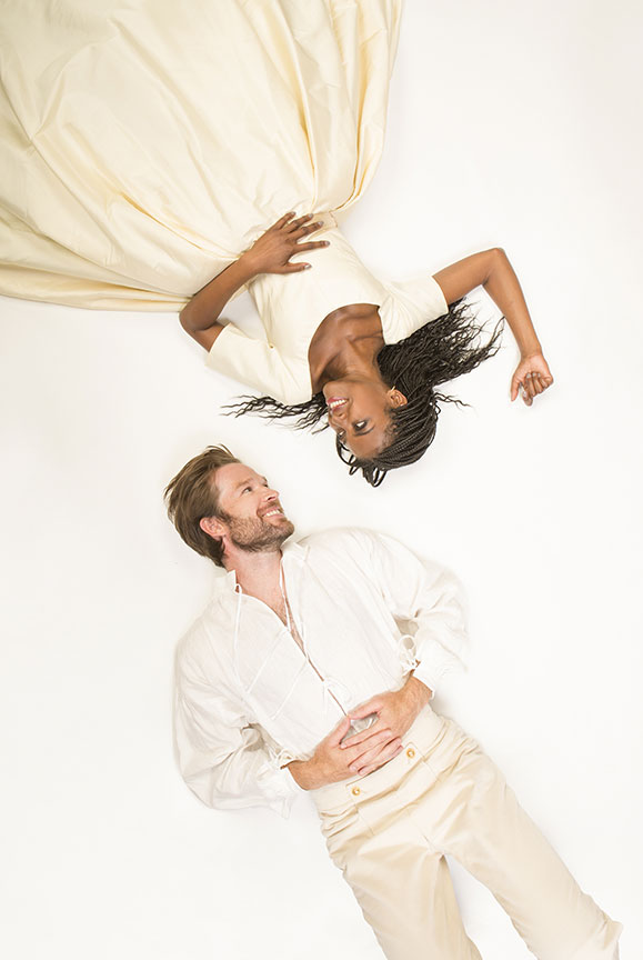 Kieran Campion appears as Berowne and Pascale Armand as Rosaline in William Shakespeare's Love's Labor's Lost