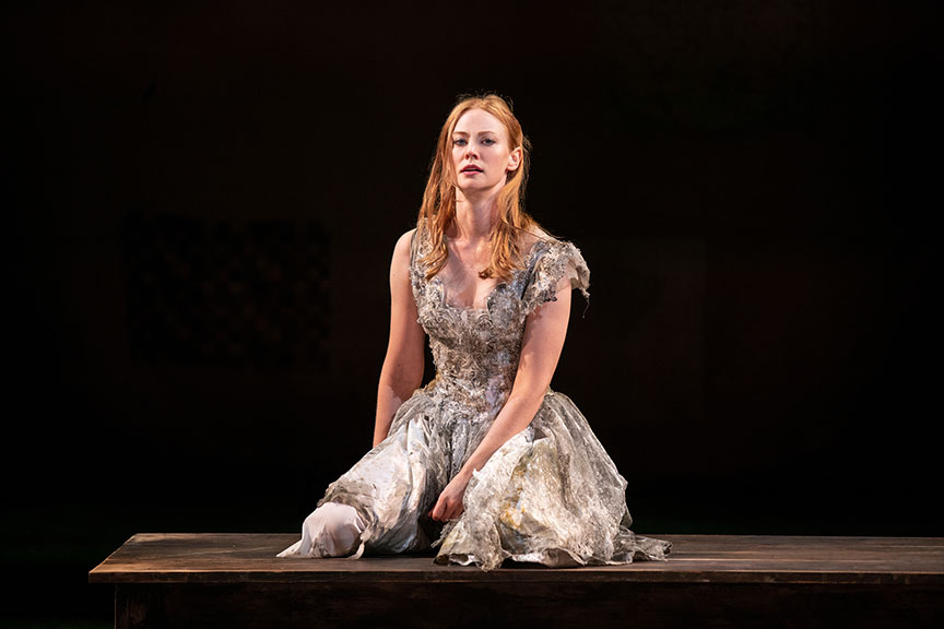 Deborah Ann Woll as Katherine in The Taming of the Shrew, 2022. Photo by Jim Cox.
