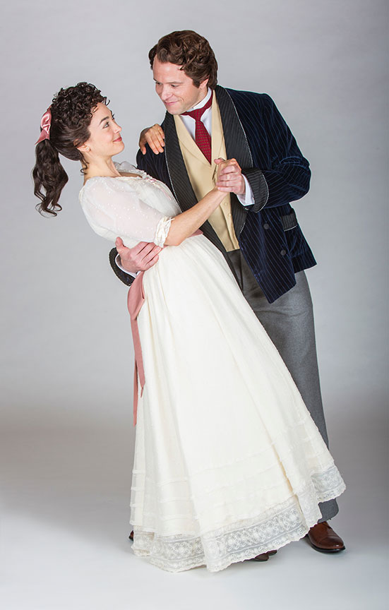 Helen Cespedes appears as Cecily Cardew and Christian Conn as Algernon Moncrieff in The Importance of Being Earnest, by Oscar Wilde, directed by Maria Aitken, runs January 27 – March 4, 2018 at The Old Globe. Photo by Jim Cox. 
