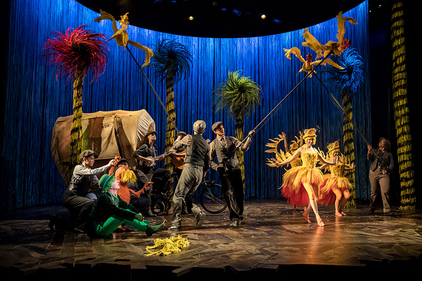 The cast of Dr. Seuss's The Lorax, running July 2 – August 12, 2018 at The Old Globe. Photo by Dan Norman. 