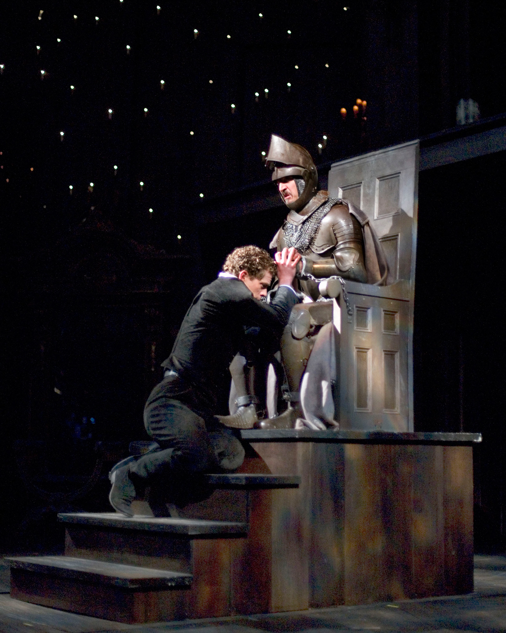 Lucas Hall and Bruce Turk in The Old Globe's 2007 production of Hamlet, directed by Darko Tresnjak. Photo by Craig Schwartz.