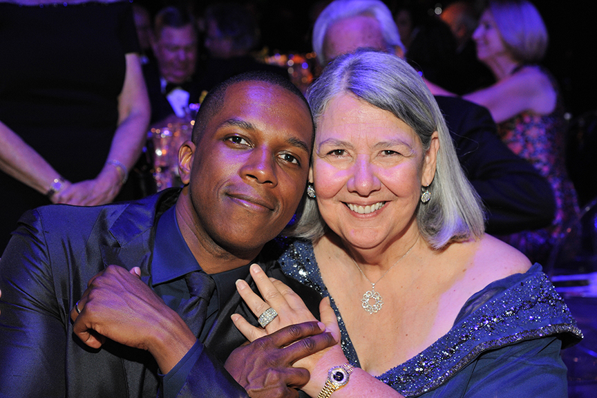 Darlene Marcos Shiley and Leslie Odom Jr. at the 2016 Globe Gala – A Night of Revels – on Saturday, September 24, 2016. Photo by Douglas Gates.