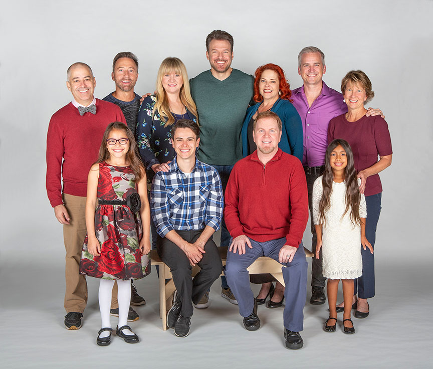 The cast of Dr. Seuss's How the Grinch Stole Christmas!, book and lyrics by Timothy Mason, music by Mel Marvin, original production conceived and directed by Jack O'Brien, original choreography by John DeLuca, and directed by James Vásquez, runs November 3 – December 29, 2018 at The Old Globe. Photo by Jim Cox.