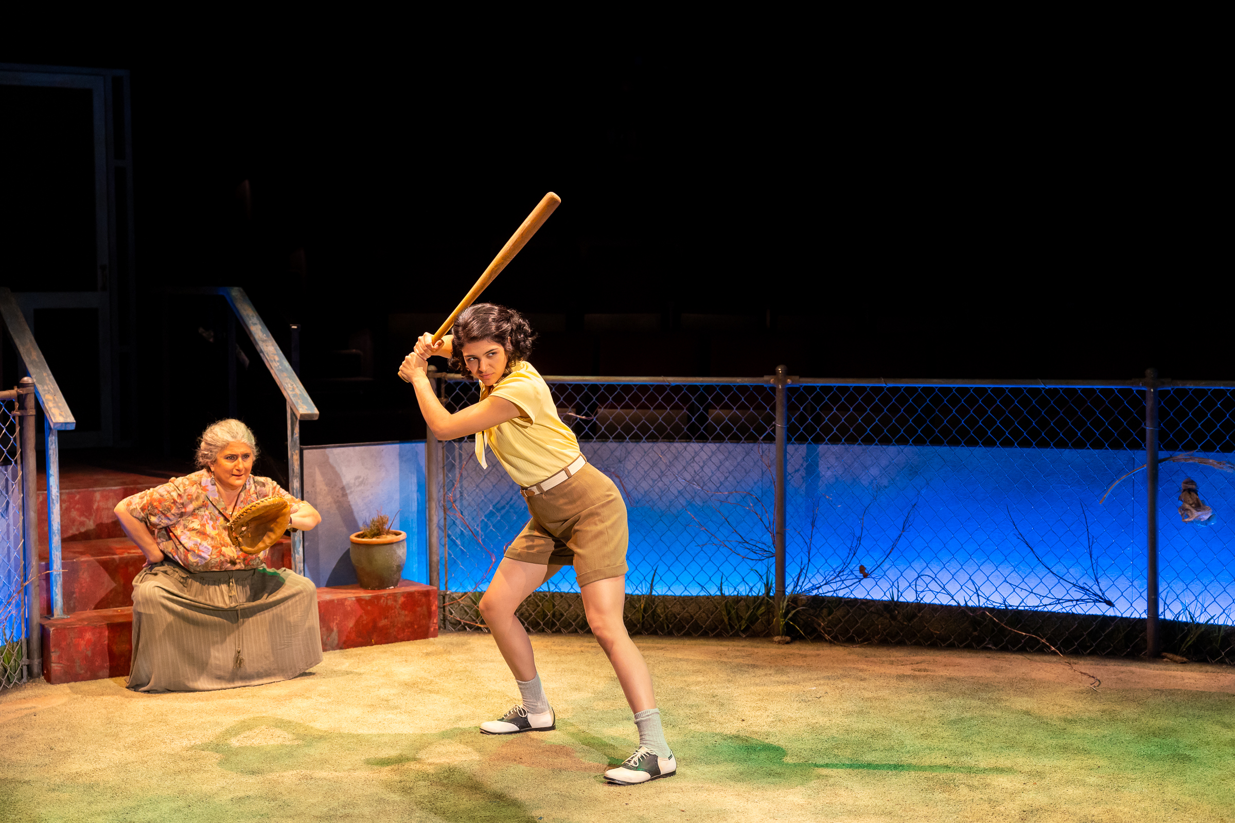 (from left) Laura Crotte as Elí and Ana Nicolle Chavez as Paloma in The Old Globe’s Under a Baseball Sky, February 11 – March 12, 2023. Photo by Rich Soublet II.